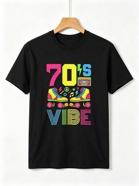 70S Vibe 1970S Fashion Theme Party Graphics Womens Mens T-shirt Unisex
